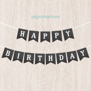 HBD Blackboard Bunting Flag